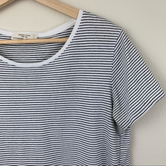 ✨5 FOR $25✨  Zara Black and white stripe short sleeve tee shirt - Picture 2 of 7
